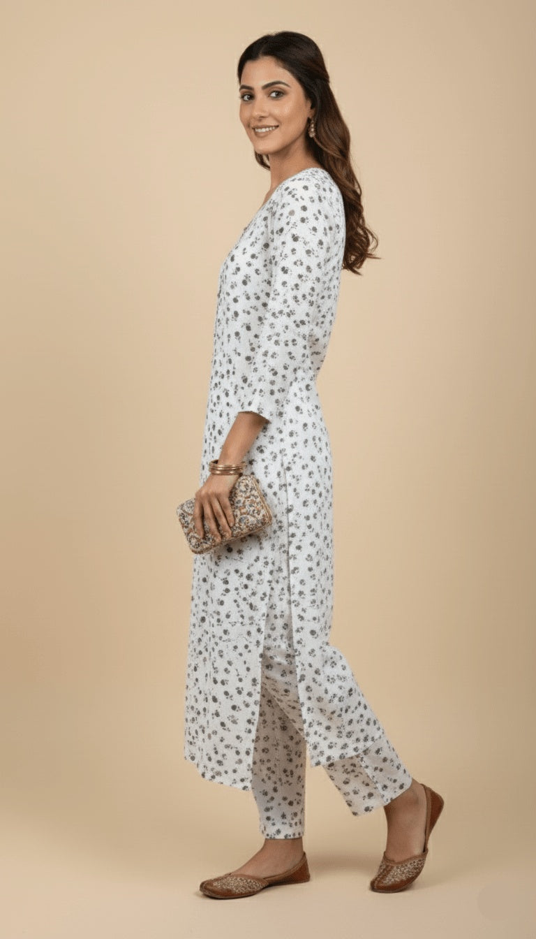 Meadow Whisper Printed Linen 2-Piece Co-ord Suit