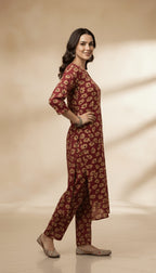 Autumn Ruby Printed Linen 2-Piece Co-ord Suit