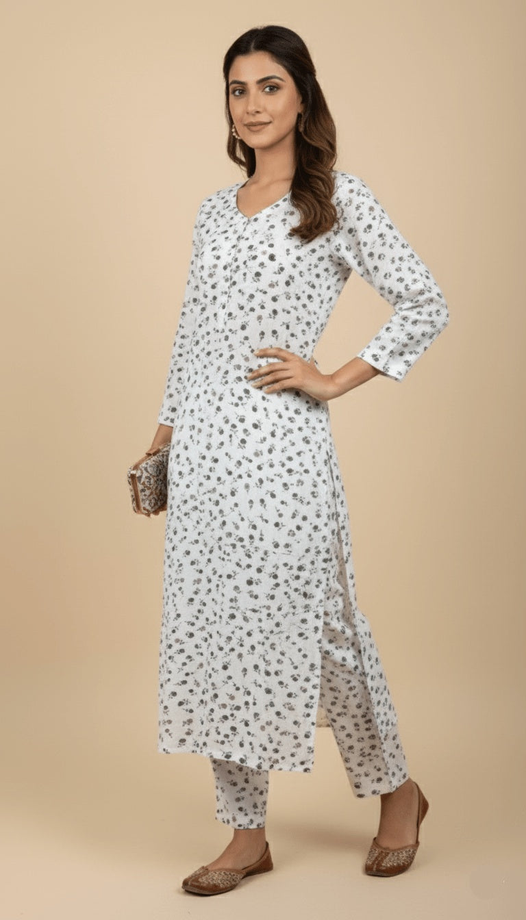 Meadow Whisper Printed Linen 2-Piece Co-ord Suit
