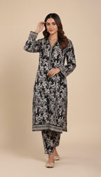 Binsaeed Black Floral Printed Khaddar 2-Piece Suit | SuitsMeUK (Copy)
