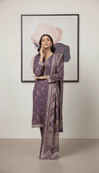 Binsaeed Regal Purple Khaddar 3PC Suit | SuitsMeUK