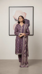 Binsaeed Regal Purple Khaddar 3PC Suit | SuitsMeUK