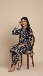 Binsaeed Winter Khaddar Printed Black 2 Piece Suit | SuitsMeUK