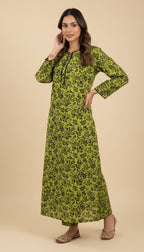 Lime Green Khaddar Floral Print 2PC Coord Suit | SuitsMeUK