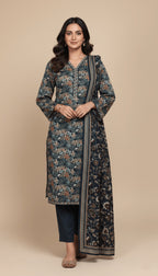 Binsaeed Three-Piece Khaddar Digital Print Suit