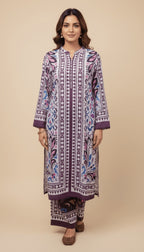 Royal Abstract Printed Lawn 3-Piece Plazo Suit