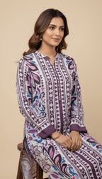 Royal Abstract Printed Lawn 3-Piece Plazo Suit